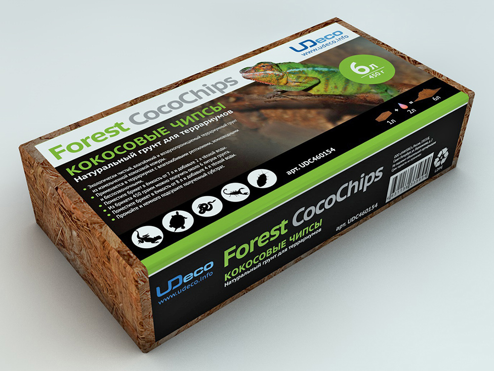 UDeco Forest CocoChips - Натуральный грунт для террариумов 